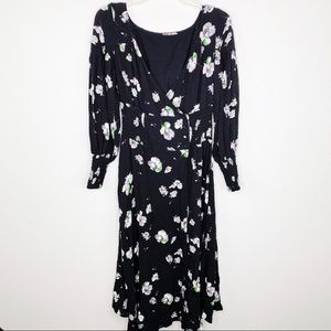 Free People Black Floral Dress S/M